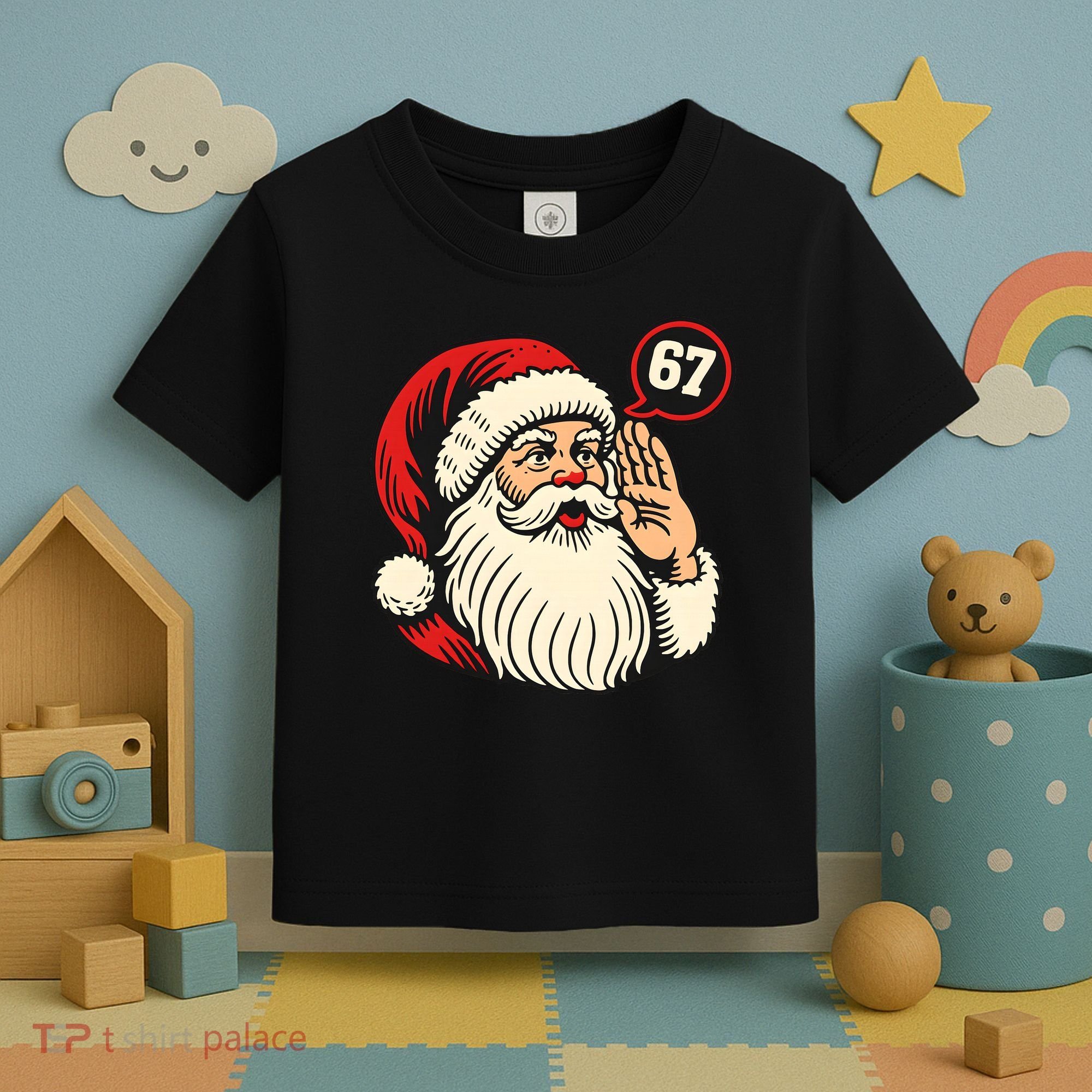 67 Christmas Six Seven Meme Brainrot Santa Claus Toddler T-Shirt