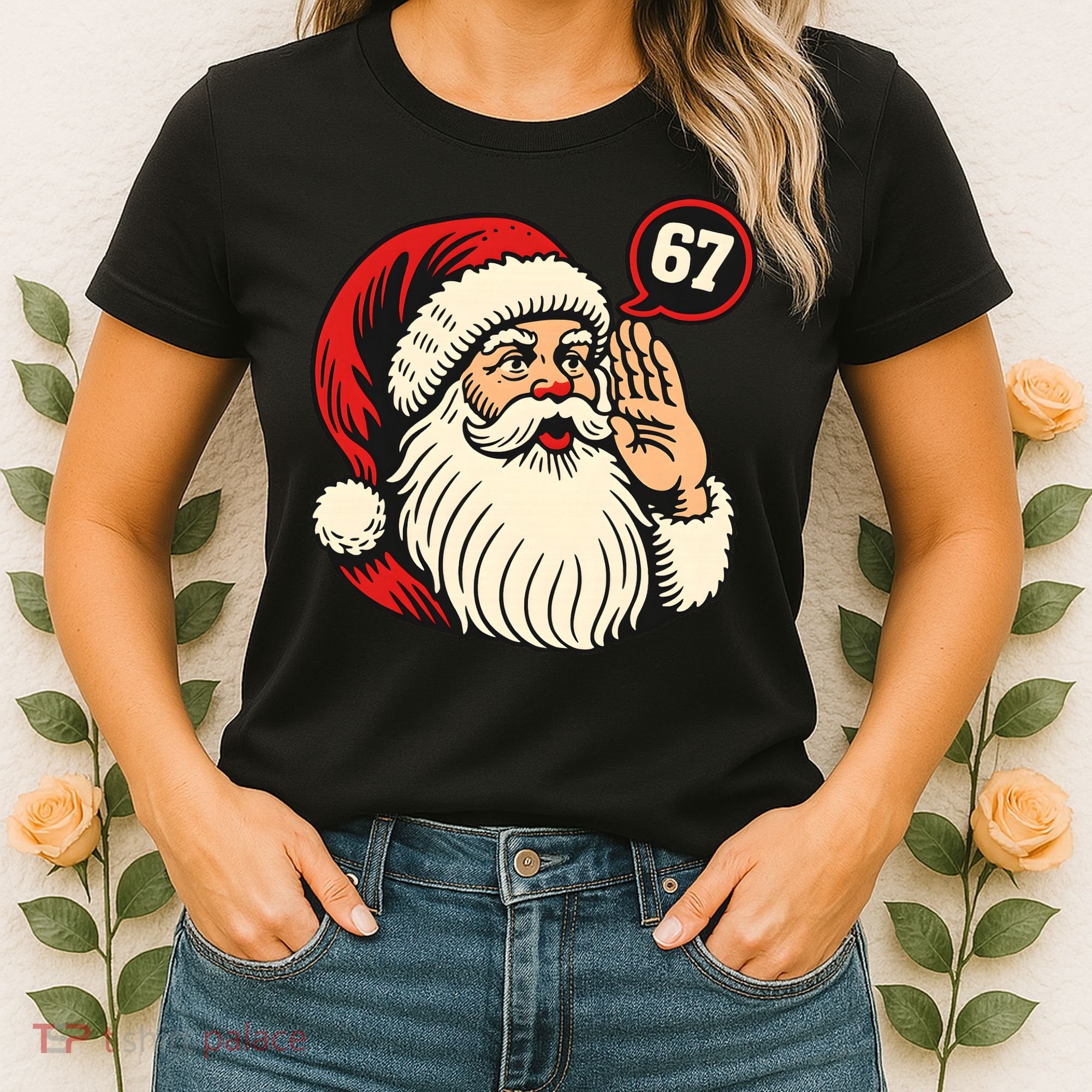 67 Christmas Six Seven Meme Brainrot Santa Claus Women's T-Shirt