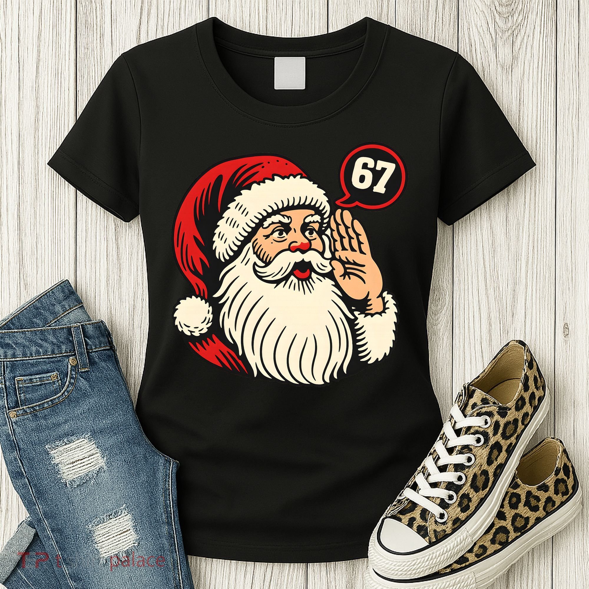 67 Christmas Six Seven Meme Brainrot Santa Claus Women's T-Shirt