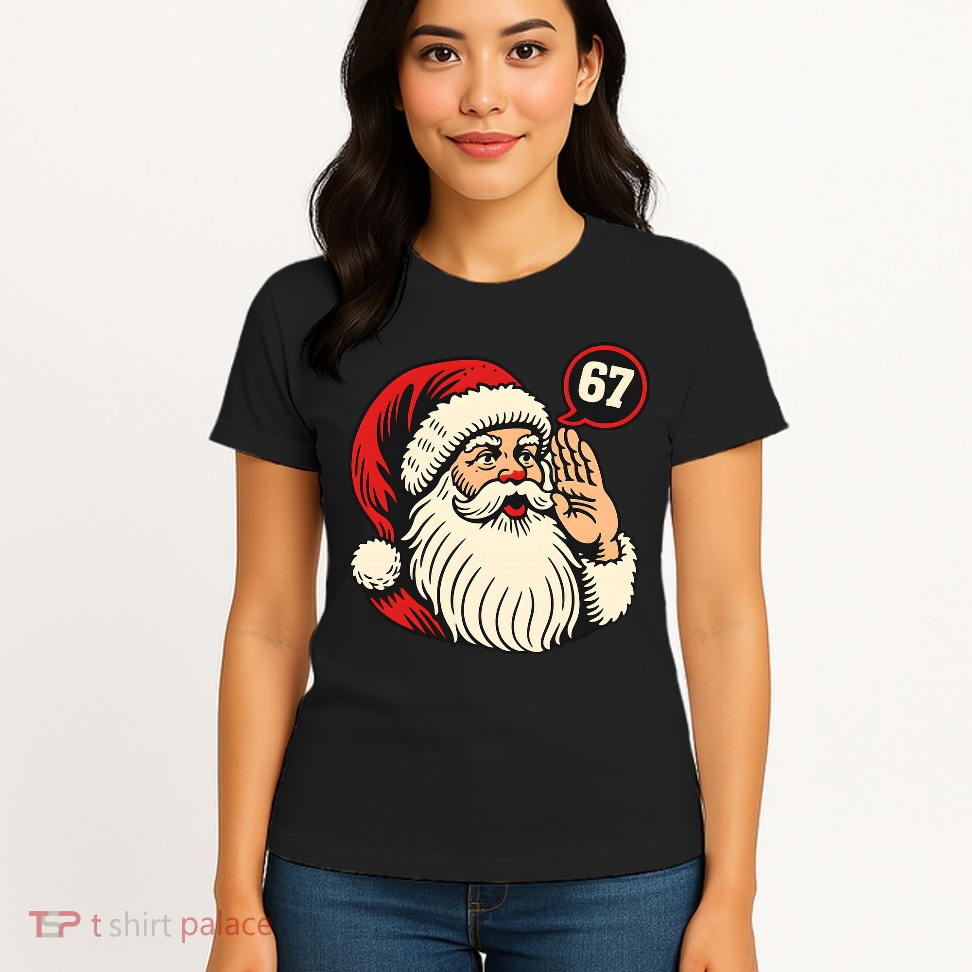 67 Christmas Six Seven Meme Brainrot Santa Claus Women's T-Shirt