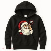 67 Christmas Six Seven Meme Brainrot Santa Claus Kids Hoodie thumb 0