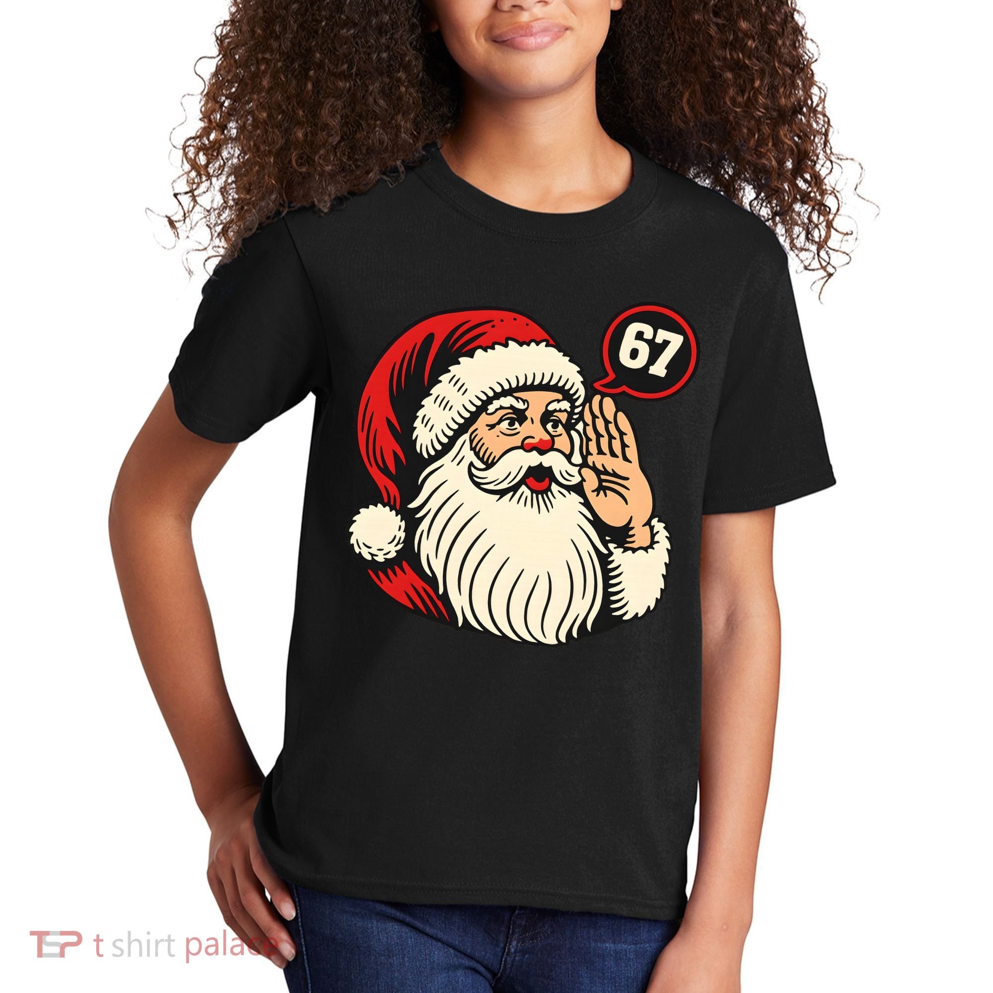 67 Christmas Six Seven Meme Brainrot Santa Claus Kids T-Shirt