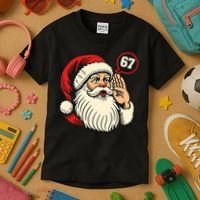 67 Christmas Six Seven Meme Brainrot Santa Claus Kids T-Shirt thumb 3