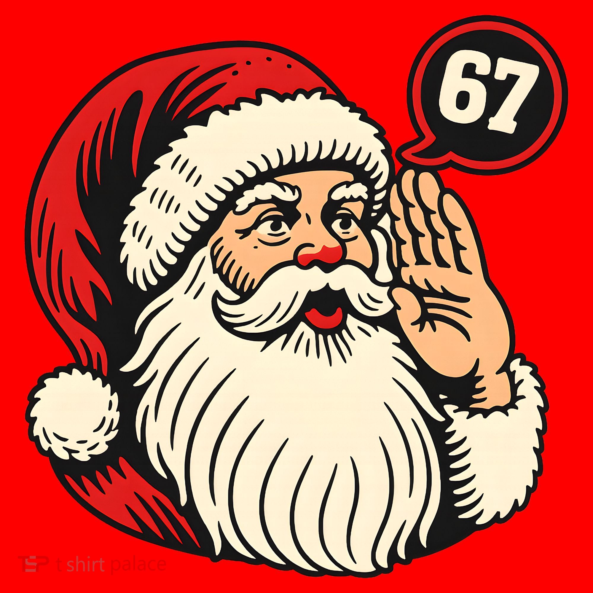67 Christmas Six Seven Meme Brainrot Santa Claus Santa Hat