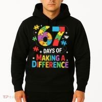 67 Days Of Making A Difference 6-7 Meme Autism Awareness Hoodie thumb 2