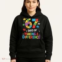 67 Days Of Making A Difference 6-7 Meme Autism Awareness Hoodie thumb 5