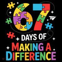 67 Days Of Making A Difference 6-7 Meme Autism Awareness Hoodie thumb 7