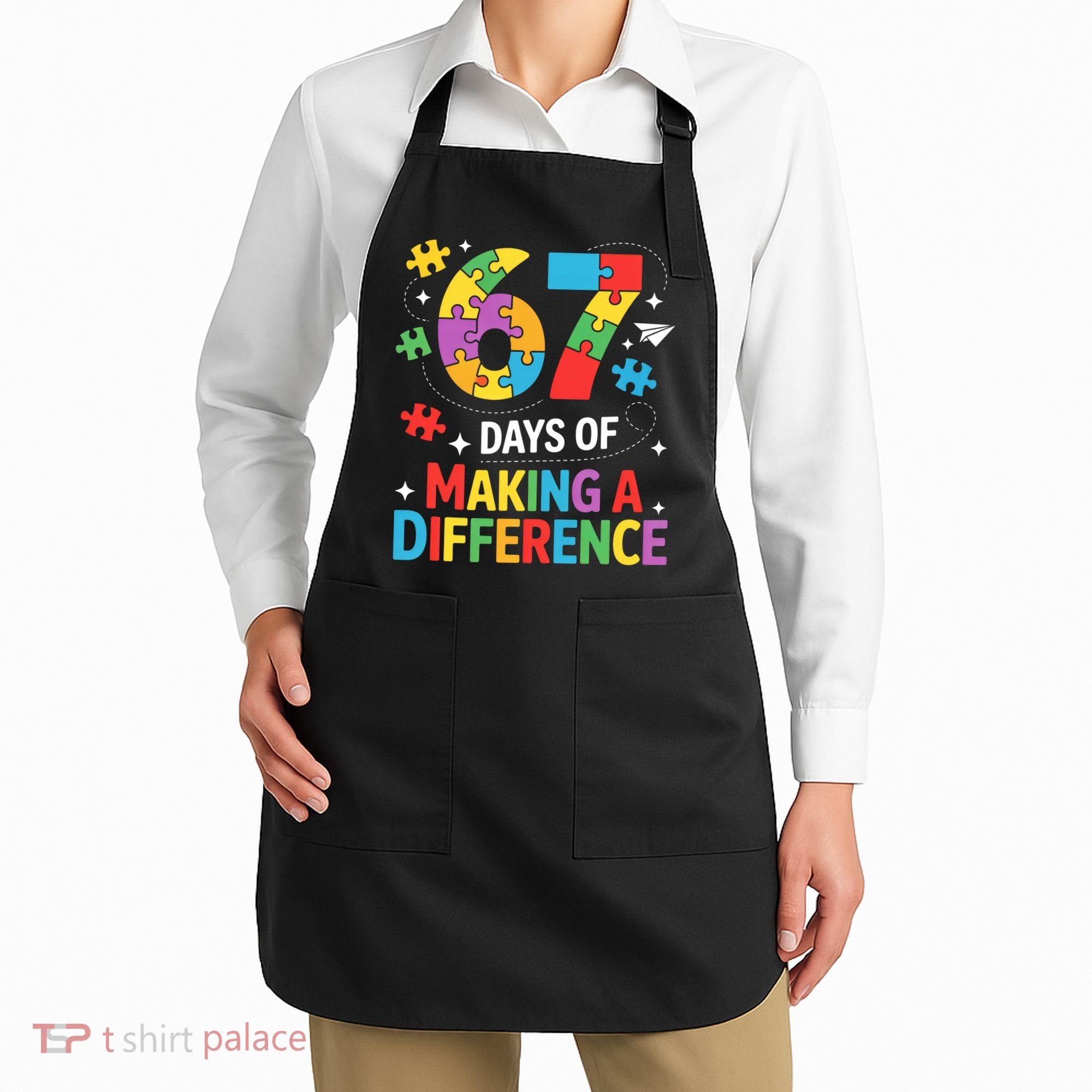 67 Days Of Making A Difference 6-7 Meme Autism Awareness Apron