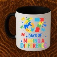 67 Days Of Making A Difference 6-7 Meme Autism Awareness Coffee Mug thumb 2