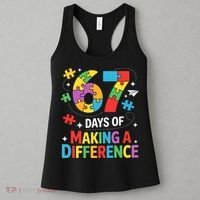 67 Days Of Making A Difference 6-7 Meme Autism Awareness Women's Tank Top thumb 3