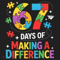 67 Days Of Making A Difference 6-7 Meme Autism Awareness Hat thumb 2
