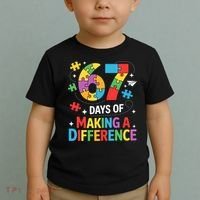 67 Days Of Making A Difference 6-7 Meme Autism Awareness Toddler T-Shirt thumb 2