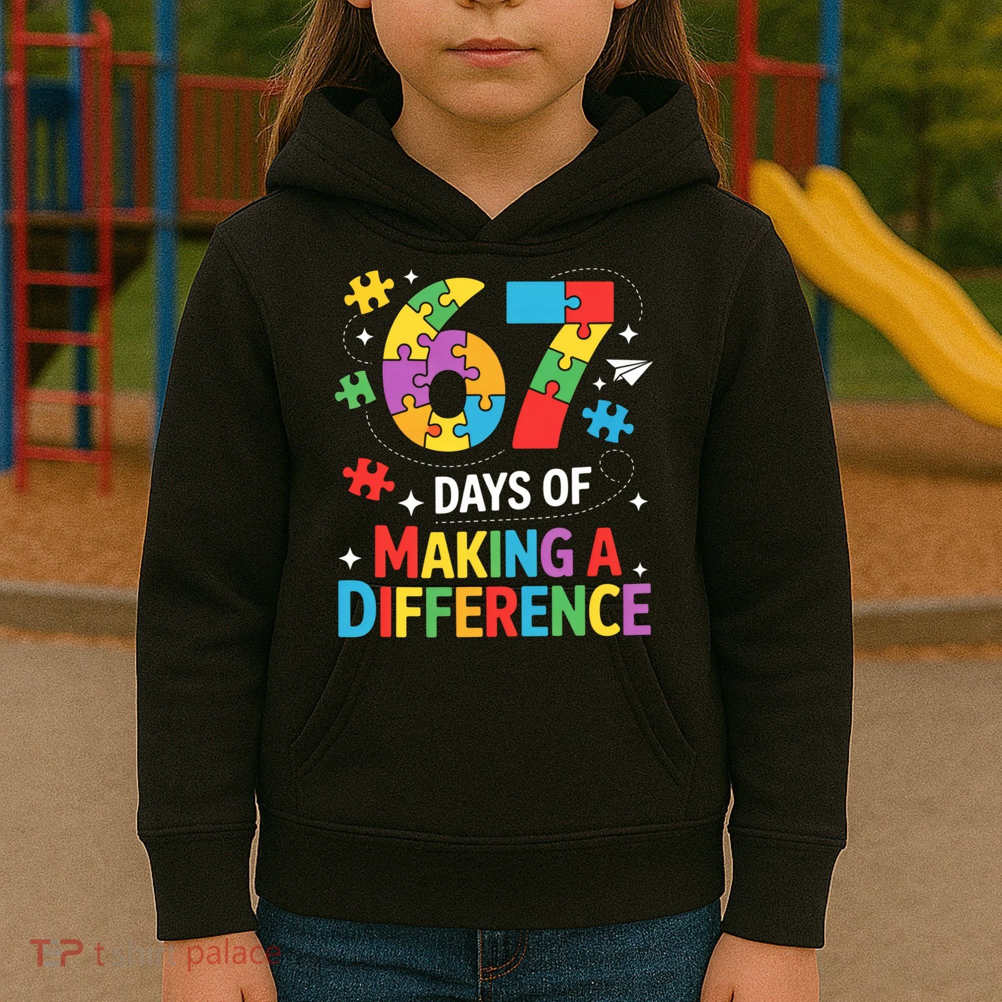 67 Days Of Making A Difference 6-7 Meme Autism Awareness Kids Hoodie