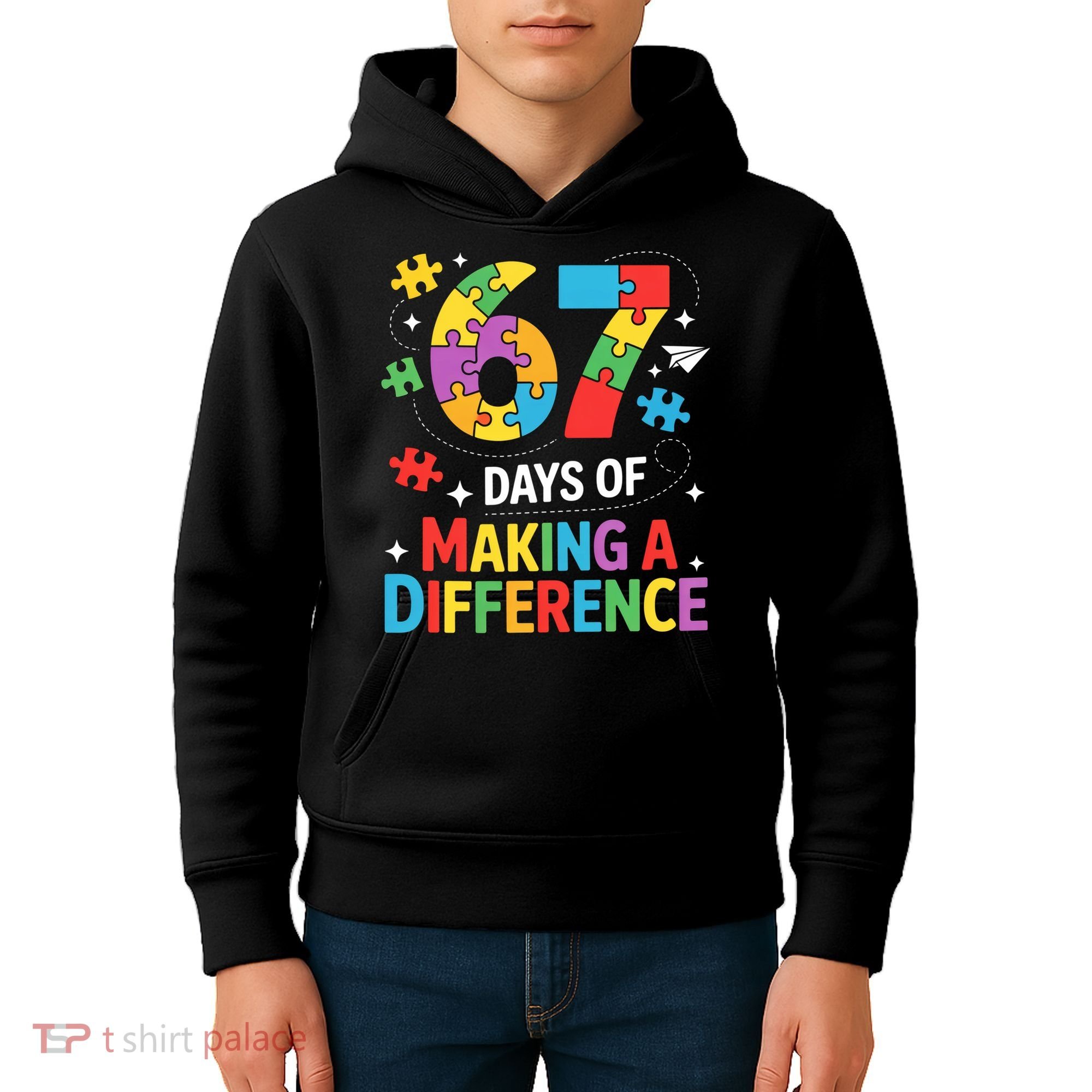 67 Days Of Making A Difference 6-7 Meme Autism Awareness Kids Hoodie