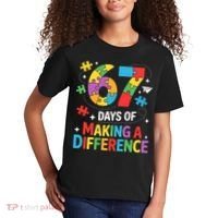 67 Days Of Making A Difference 6-7 Meme Autism Awareness Kids T-Shirt thumb 2
