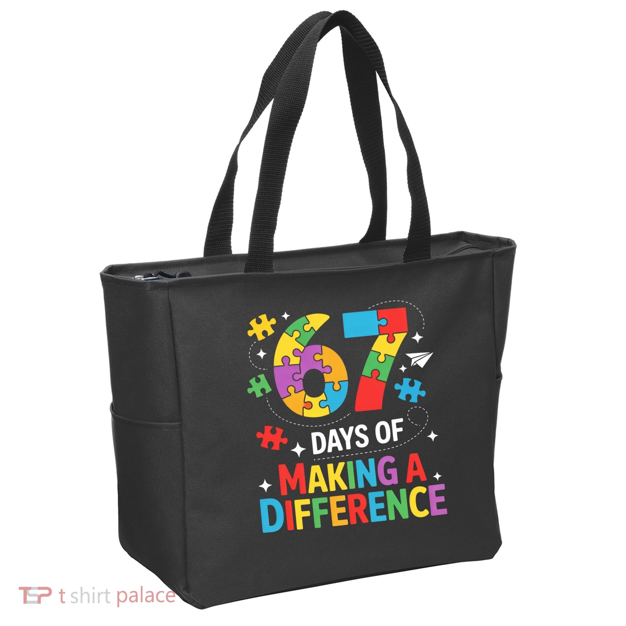 67 Days Of Making A Difference 6-7 Meme Autism Awareness Tote Bag