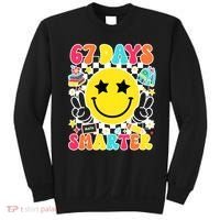 67th Day Of School 67 Days Smarter Students Teacher Sweatshirt thumb 0