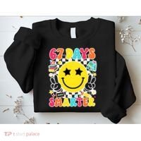 67th Day Of School 67 Days Smarter Students Teacher Sweatshirt thumb 2