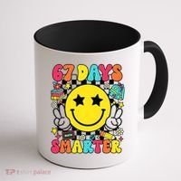67th Day Of School 67 Days Smarter Students Teacher Coffee Mug thumb 1