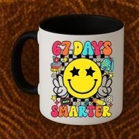 67th Day Of School 67 Days Smarter Students Teacher Coffee Mug thumb 2
