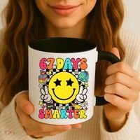 67th Day Of School 67 Days Smarter Students Teacher Coffee Mug thumb 3