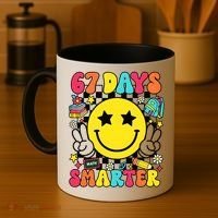 67th Day Of School 67 Days Smarter Students Teacher Coffee Mug thumb 4