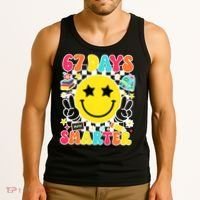 67th Day Of School 67 Days Smarter Students Teacher Tank Top thumb 3