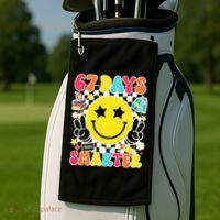 67th Day Of School 67 Days Smarter Students Teacher Golf Towel thumb 2