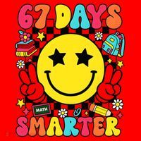67th Day Of School 67 Days Smarter Students Teacher Santa Hat thumb 1