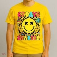 67th Day Of School 67 Days Smarter Students Teacher T-Shirt thumb 3