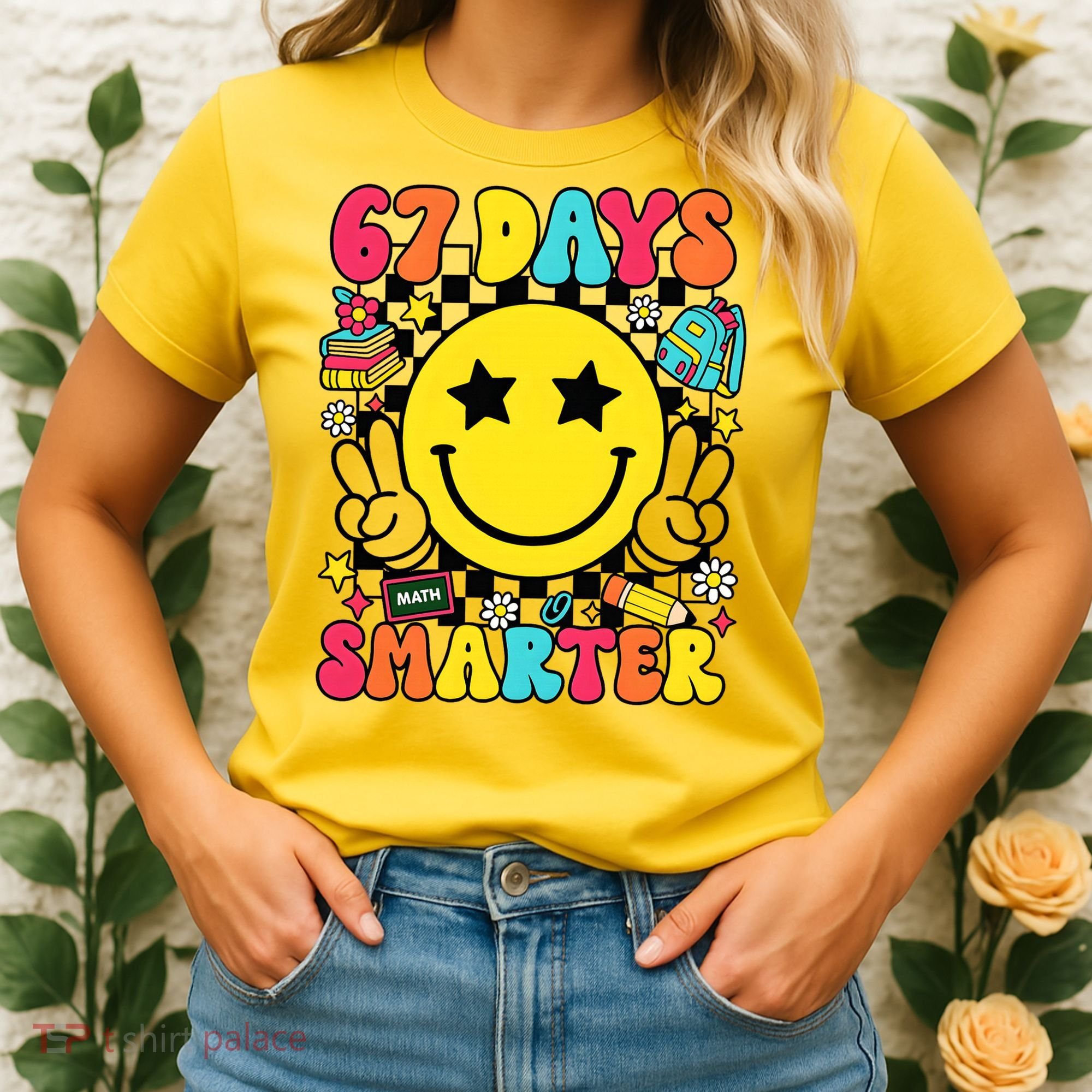 67th Day Of School 67 Days Smarter Students Teacher Women's T-Shirt