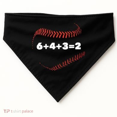 6+4+3=2 Double Play Baseball Player Gift Baseball Saying TShirt USA-Made Doggie Bandana