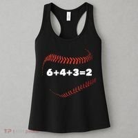 6+4+3=2 Double Play Baseball Player Gift Baseball Saying TShirt Women's Tank Top thumb 3
