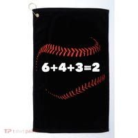 6+4+3=2 Double Play Baseball Player Gift Baseball Saying TShirt Golf Towel thumb 0