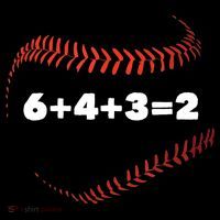 6+4+3=2 Double Play Baseball Player Gift Baseball Saying TShirt Women's Long Sleeve Shirt thumb 2