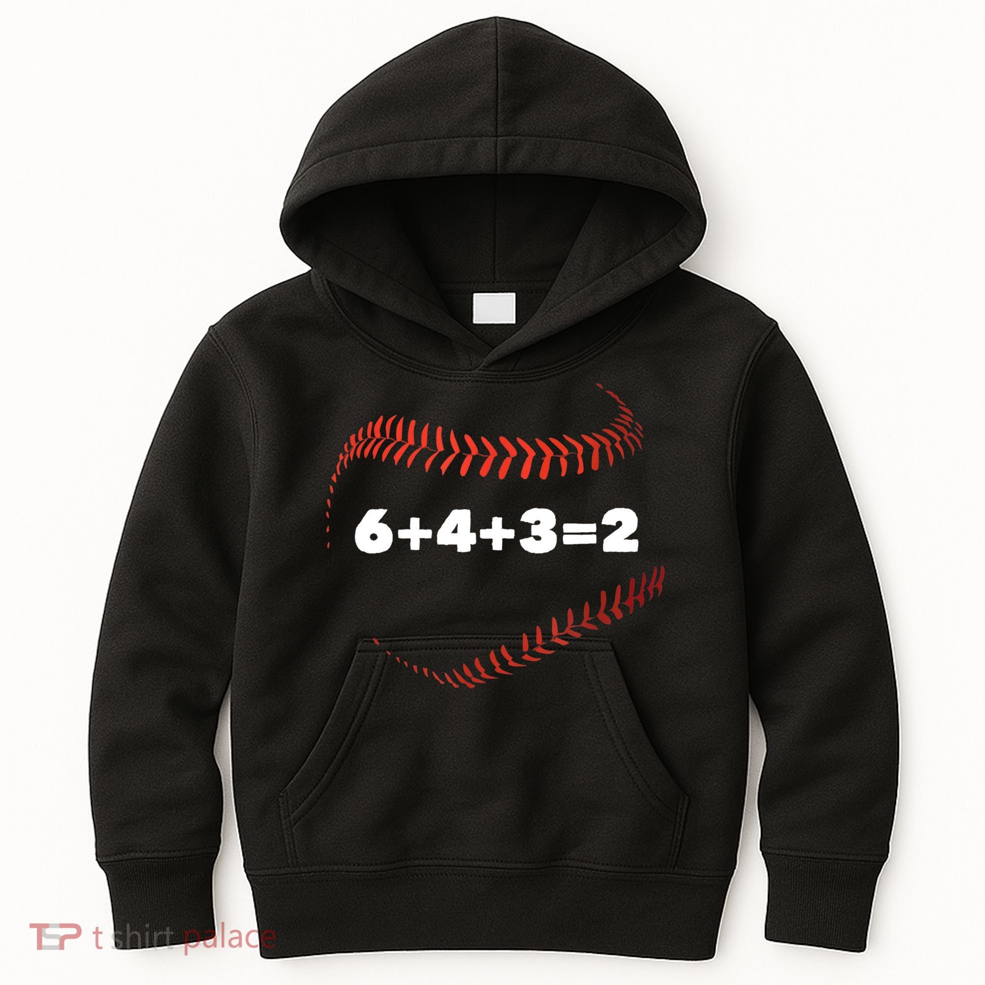 6+4+3=2 Double Play Baseball Player Gift Baseball Saying TShirt Kids Hoodie