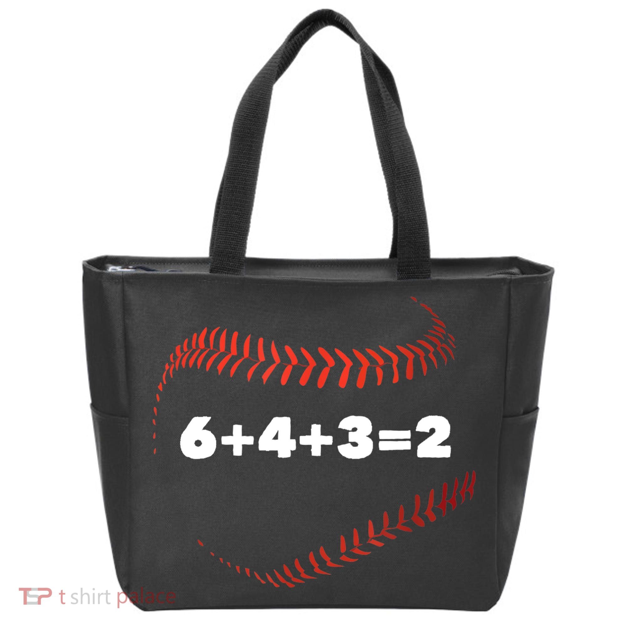 6+4+3=2 Double Play Baseball Player Gift Baseball Saying TShirt Tote Bag