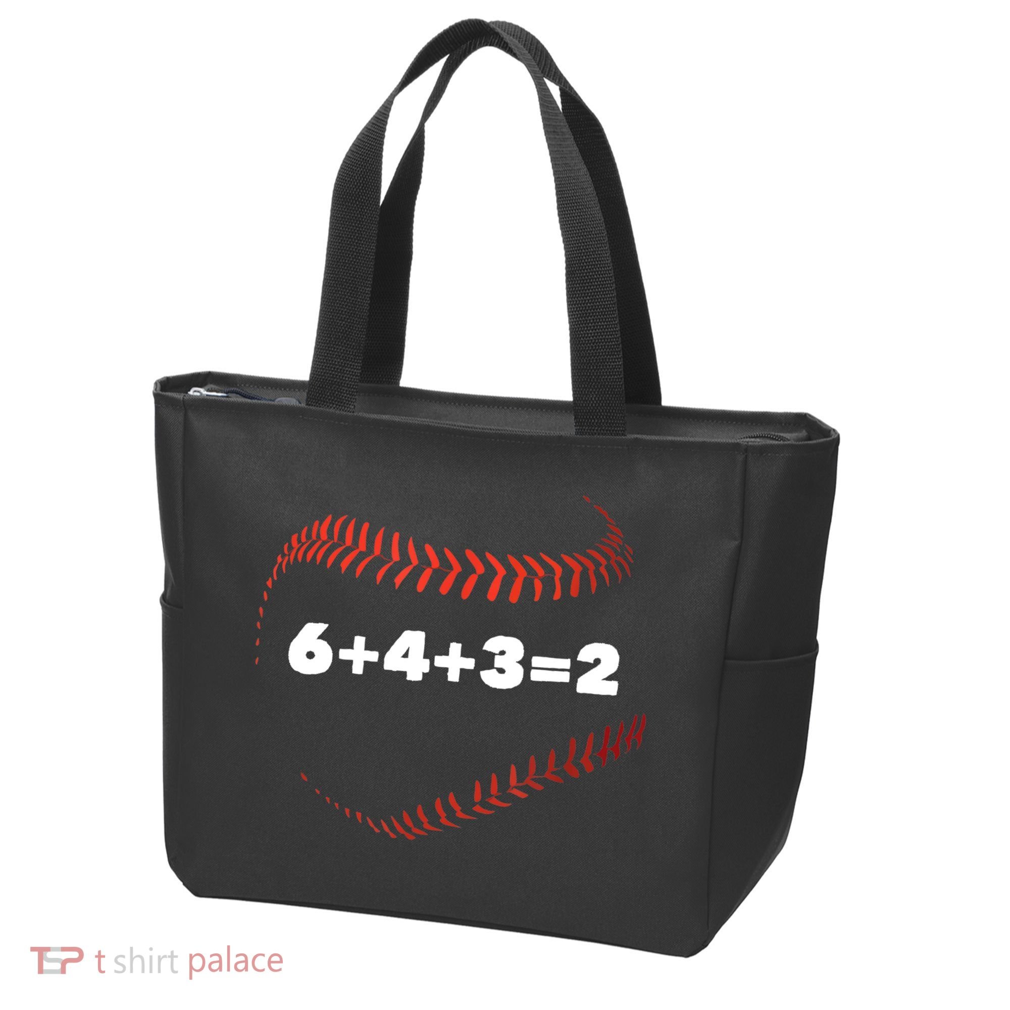 6+4+3=2 Double Play Baseball Player Gift Baseball Saying TShirt Tote Bag
