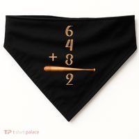6+4+3=2 Double Play Baseball Player Baseball Saying USA-Made Doggie Bandana thumb 0