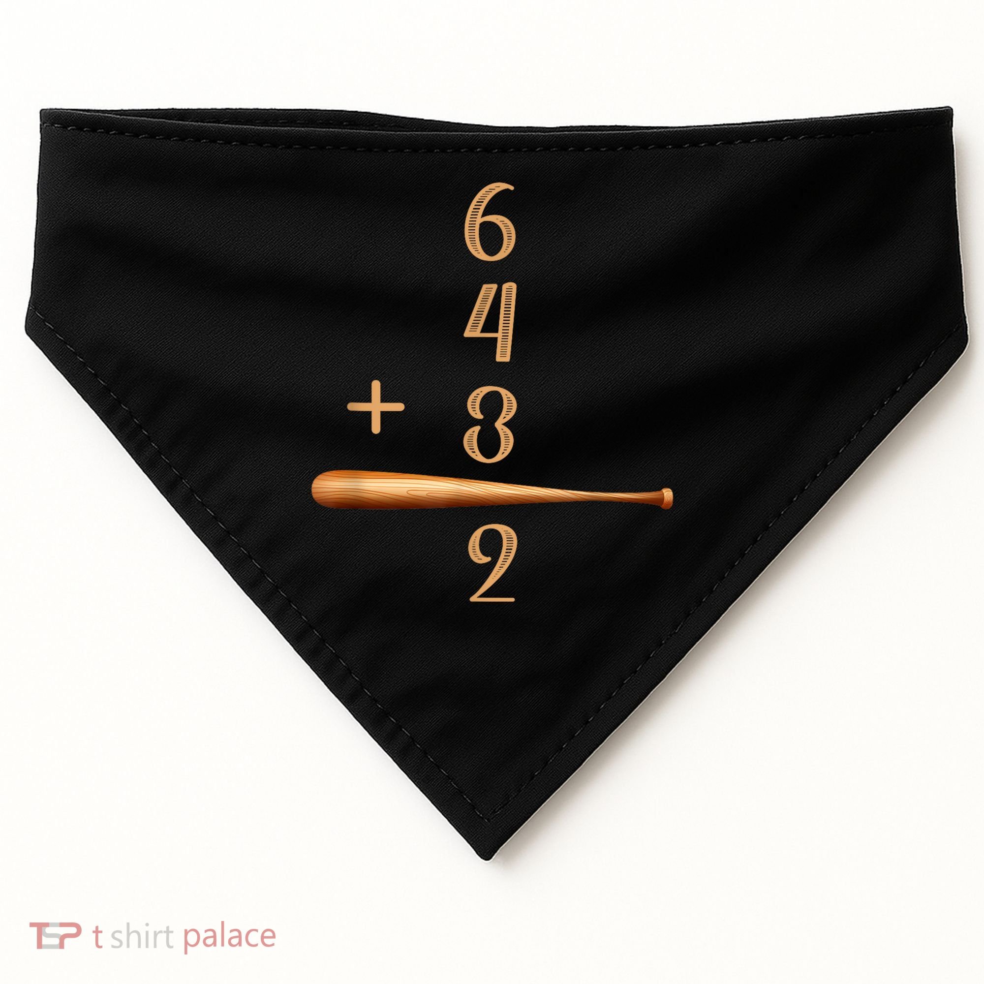 6+4+3=2 Double Play Baseball Player Baseball Saying USA-Made Doggie Bandana