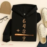 6+4+3=2 Double Play Baseball Player Baseball Saying Hoodie thumb 4