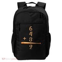 6+4+3=2 Double Play Baseball Player Baseball Saying Backpack thumb 0