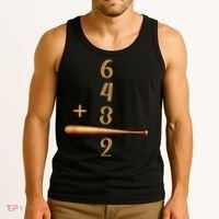6+4+3=2 Double Play Baseball Player Baseball Saying Tank Top thumb 3