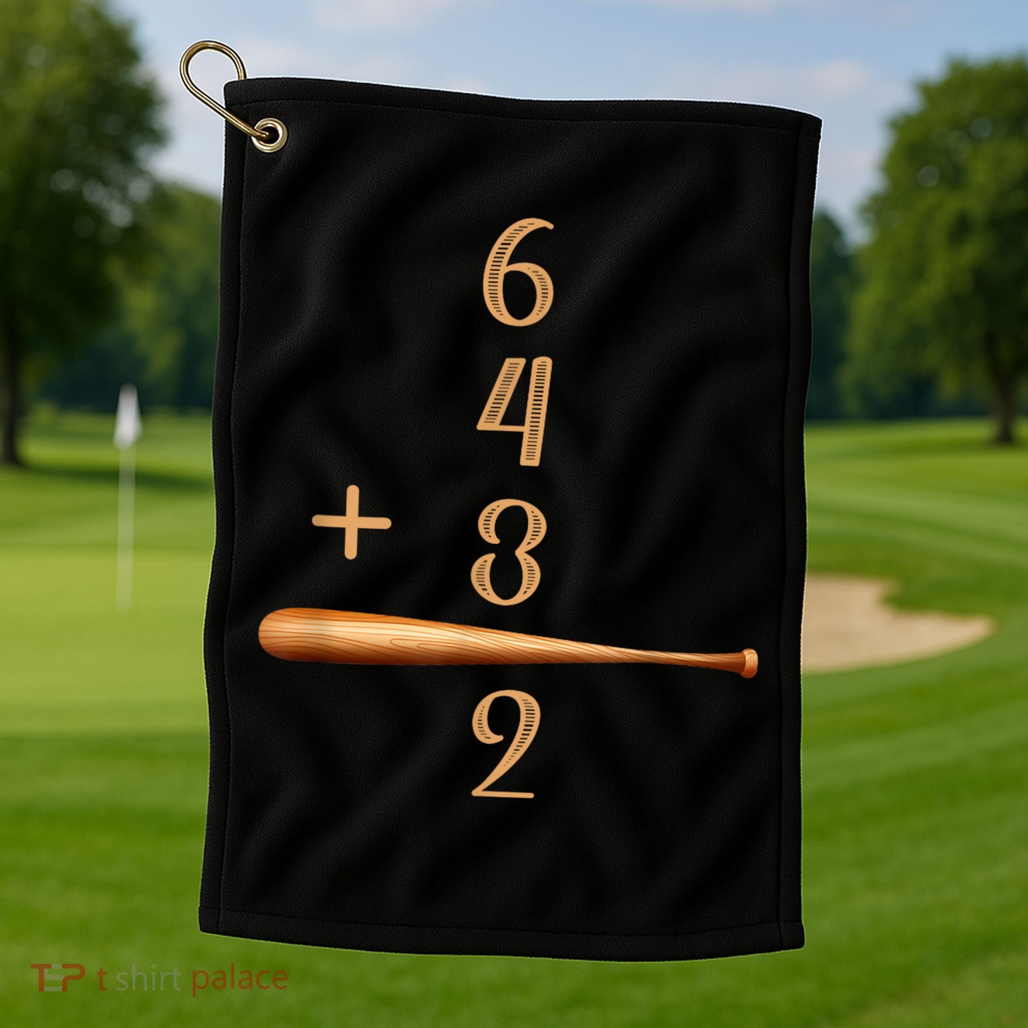 6+4+3=2 Double Play Baseball Player Baseball Saying Golf Towel