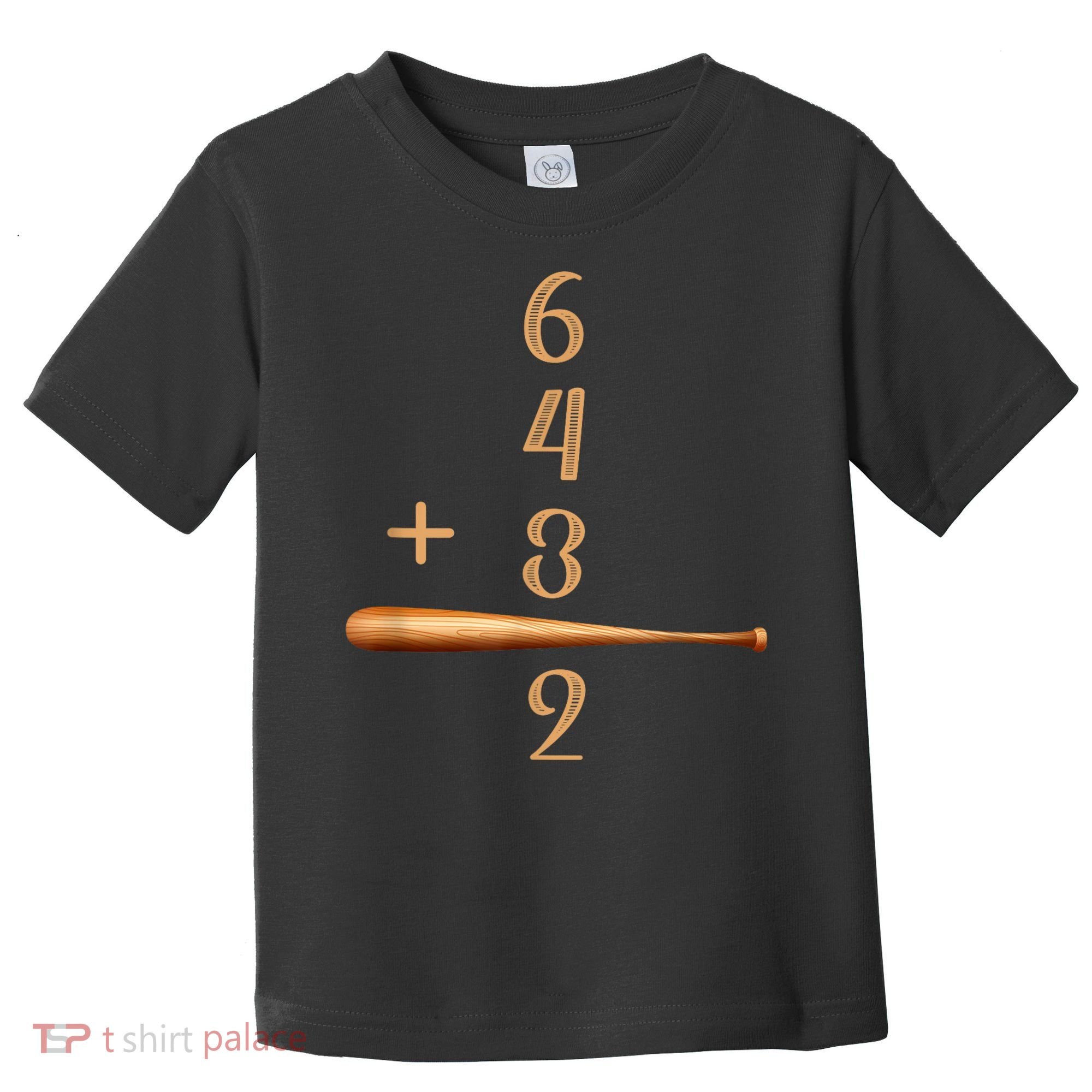 6+4+3=2 Double Play Baseball Player Baseball Saying Toddler T-Shirt