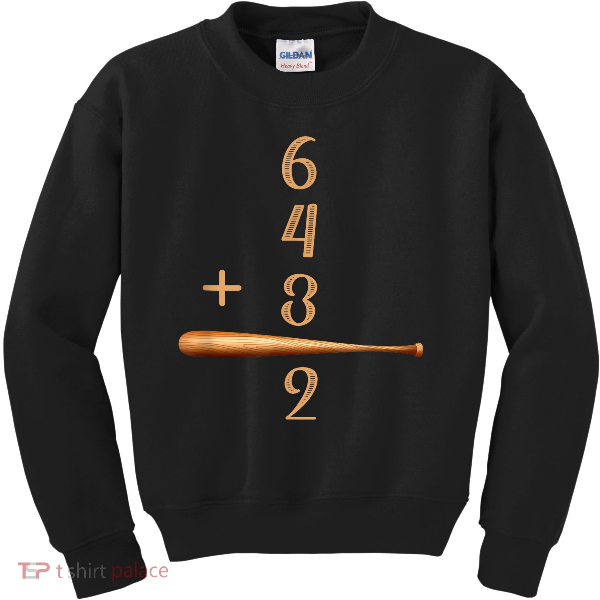 6+4+3=2 Double Play Baseball Player Baseball Saying Kids Sweatshirt