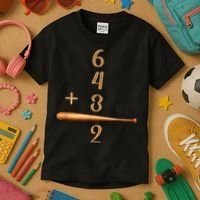6+4+3=2 Double Play Baseball Player Baseball Saying Kids T-Shirt thumb 3