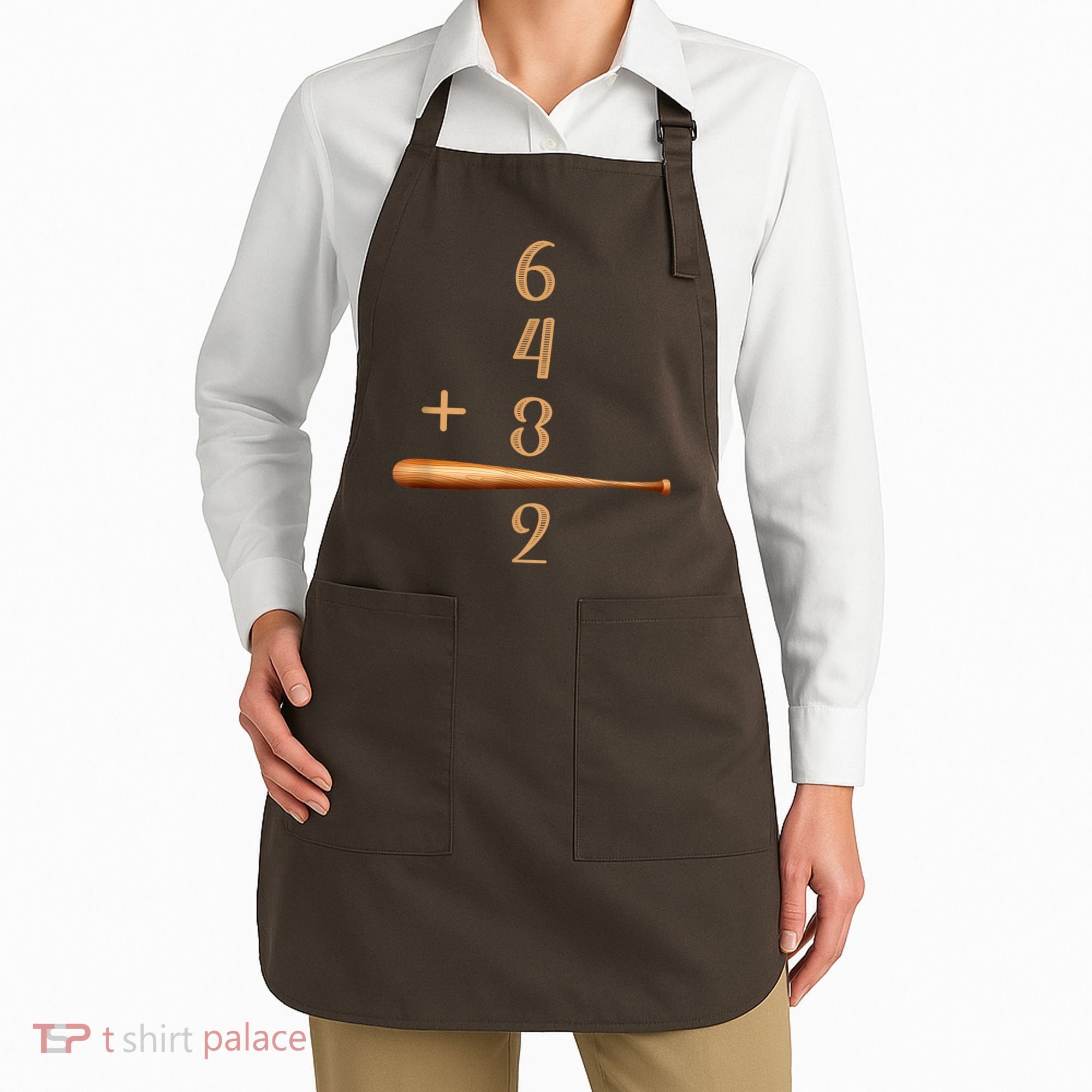 6+4+3=2 Double Play Baseball Player Baseball Saying Apron