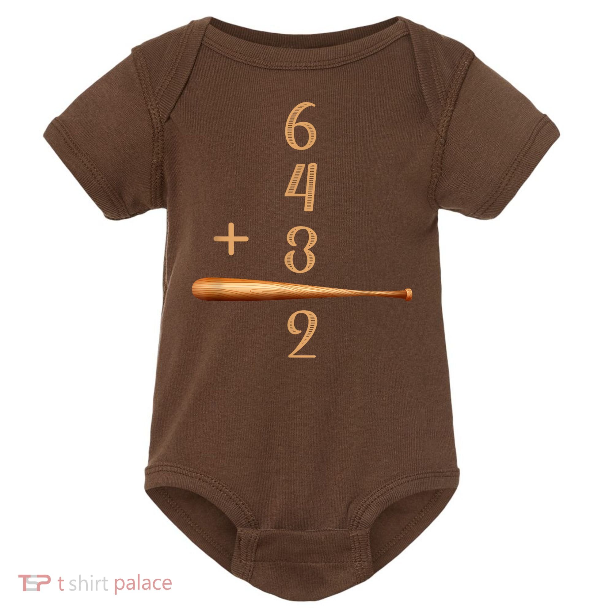 6+4+3=2 Double Play Baseball Player Baseball Saying Baby Bodysuit