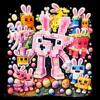 6-7 Easter Bunny Brainrot Funny 67 Meme T-Shirt thumb 7